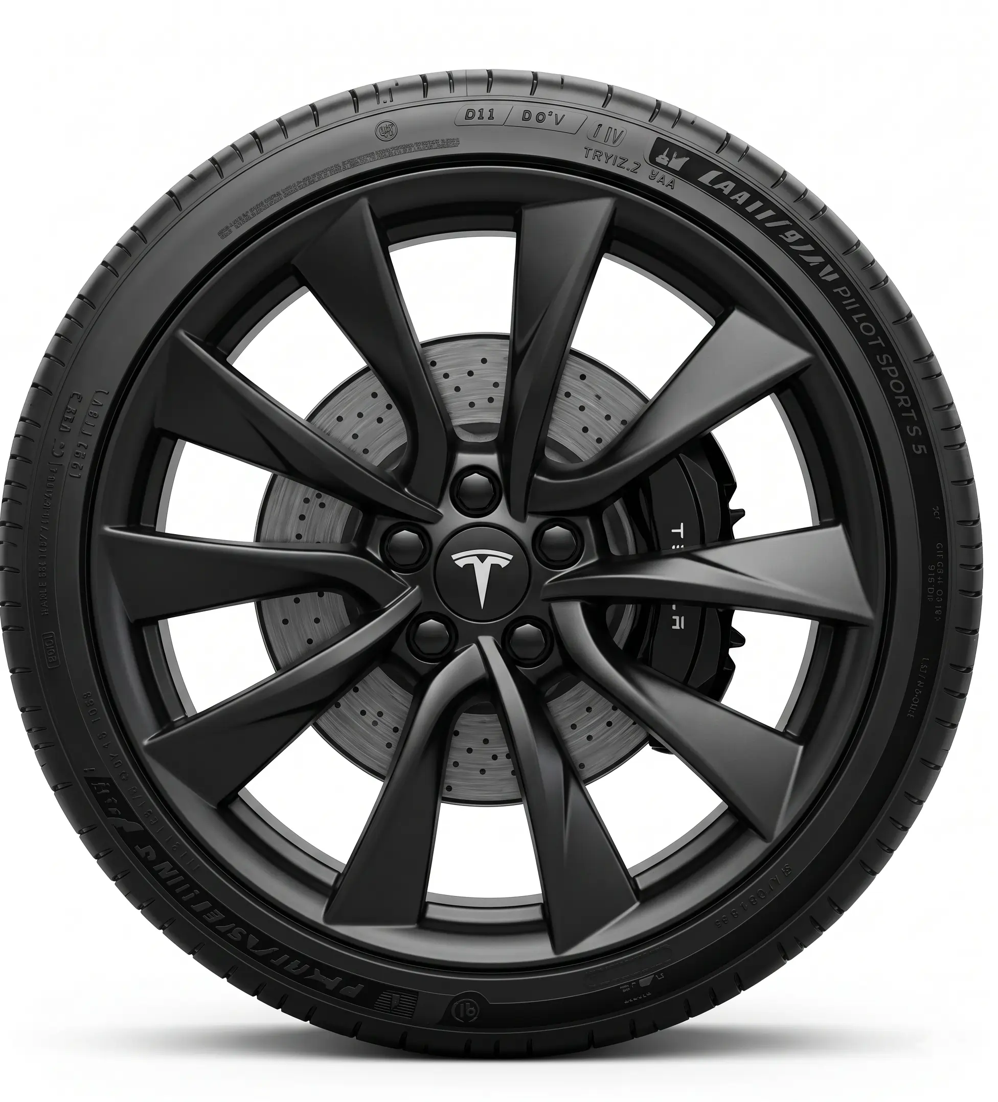 Fix and Go technician fitting genuine Tesla tyres in Dubai